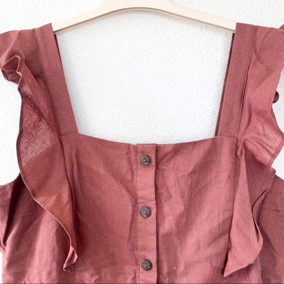 NWT Hutch Anthropologie Ruffled Maxi Dress in Rust Red - Picture 6 of 6